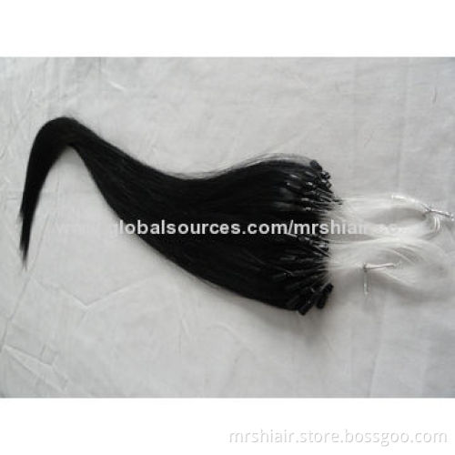 22-inch Natural Black Silk Straight Micro Loop Hair Extensions